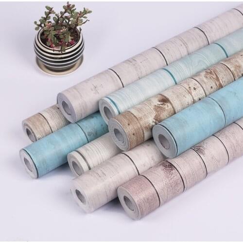 Wood Grain Self-Adhesive Wallpaper Wall Stickers Wholesale Pvc Thick Waterproof And Antifouling Dormitory Decoration Background