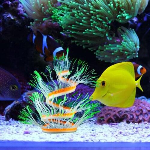 SENZEAL Sea Anemone Aquarium Artificial Silicone Coral Plant Fish Tank Water Landscape Ornament Decoration Aquarium Accessories