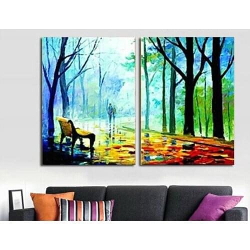 Modern fashion abstract oil painting on canvas Hand painted Thick color forest landscape paintings NO frame Home Decor