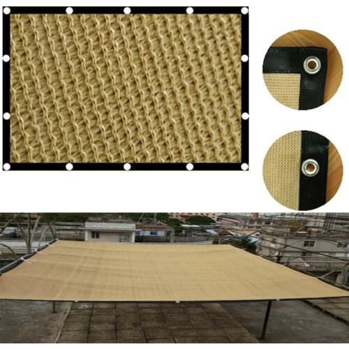 Tewango 135gsm Beige Sun Shade Sail HDPE UV Block Net Garden Patio Canopy Rectangle Made to Order