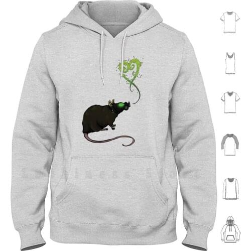 Radioactive Rat hoodies long sleeve Rat Rodent Gas Mask Plague Rat Radioactive
