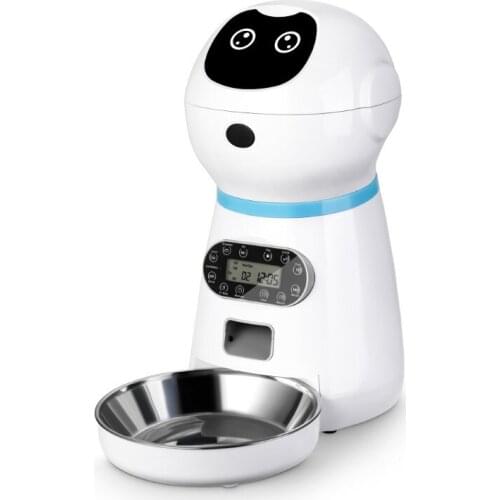 Smart Automatic Pet Feeder With Voice Record Stainless Steel LCD Screen Timer For Dog Food Bowl Cat Food Dispenser Pet Supplies