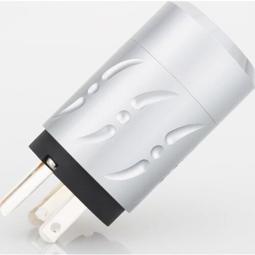 Viborg VM502S Pure Copper Silver Plated US AC Power Plug Silver Plated US male AC Power Plug Connector