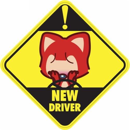 Hot Sell Warning New Driver Car Sticker Vinyl Sunscreen Car Window Accessories Decorative Waterproof PVC 15cm*15cm