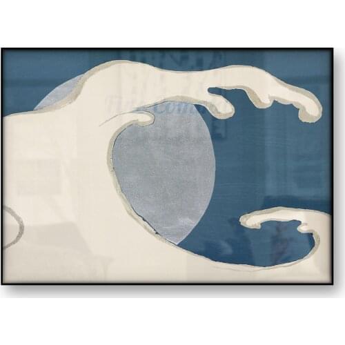 Japanese Art Print Poster Waves and Sun from Momoyogusa Flowers Kamisaka Sekka Vintage Sea Canvas Print Wall Art Painting Decor