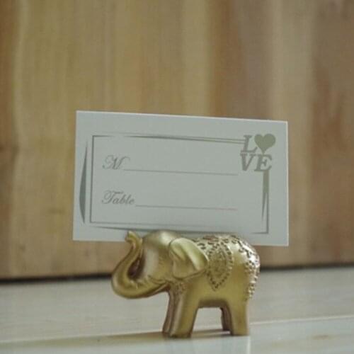 Golden Elephant Seat Card Clip Fashion Gift The Wedding Scene Props for Lovely Wedding Table Accessories