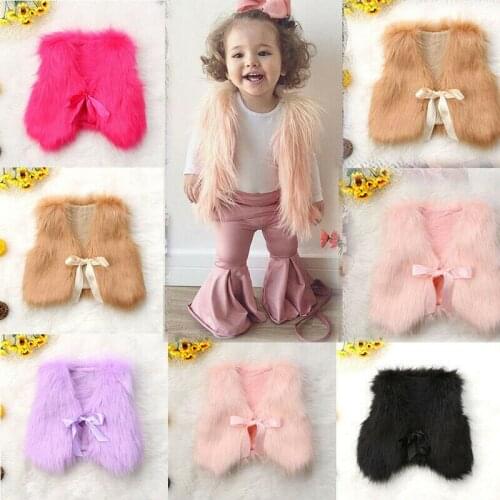 Toddler Baby Girl Faux Fur Vest Waistcoat Kid girl Warm Winter Coat