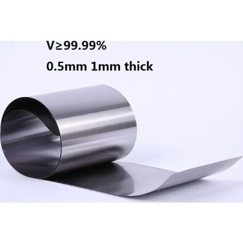 0.5mm 1mm thickness metal Vanadium plate 99.99% V foil vanadinite sheet vichlovite wicklowite piece
