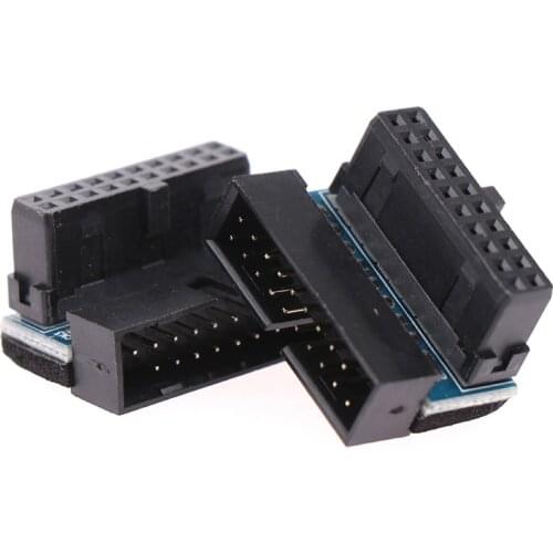 1Pc USB 3.0 20pin Male to Female Extension Adapter Angled 90 Degree for Motherboard Mainboard Connector Socket
