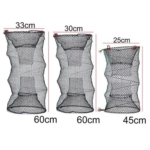 1PC Crab Crayfish Lobster Catcher Pot Trap Fish Net Eel Prawn Shrimp Live Bait Fishing Traps Catching Netting Dia 25cm/30cm/33cm