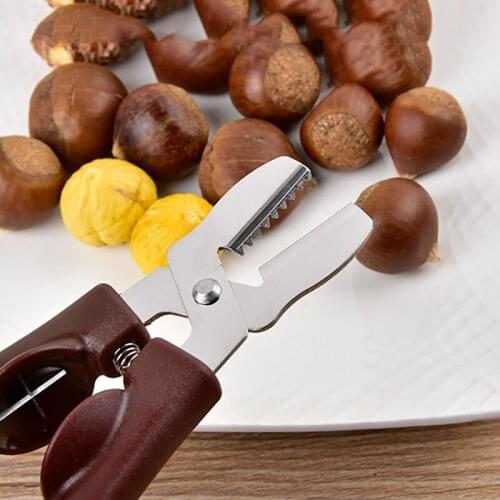1pc Brown Multifunctional Chestnut Opener New Creative Plastic Walnut Clip Peeling Chestnut Artifact