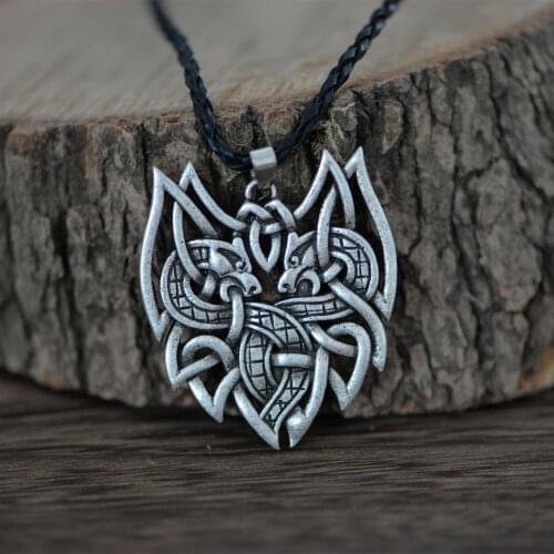 LANGHONG 10pcs Legendary Viking Necklace Dragon Necklace For Men Talisman Jewelry