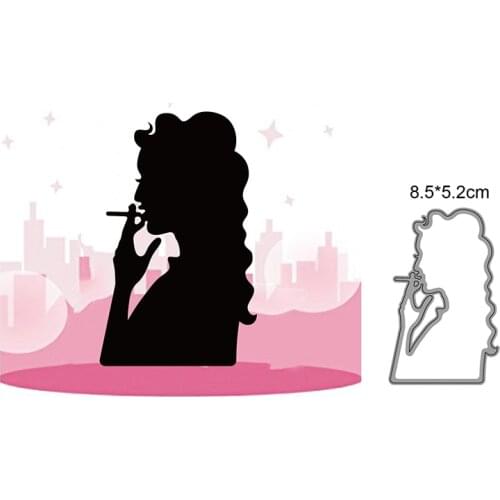 2021 New Design Smoking girl Metal Cutting Die DIY for Scrapbooking Decoration Crafts