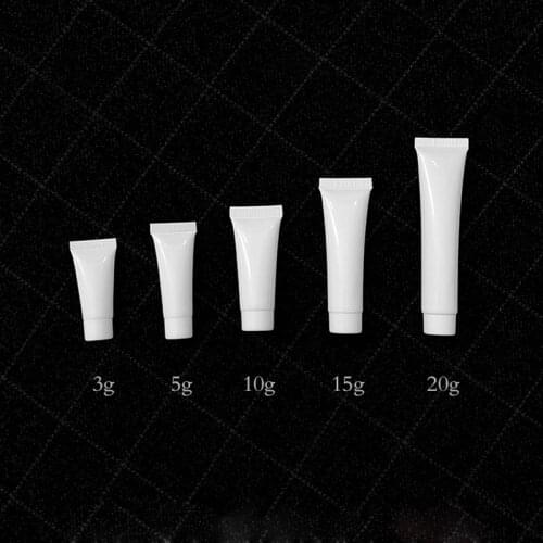 3/5/10/15/20ML white Soft Tube For Cosmetics Packaging,Sample Lotion Cream Plastic Bottles,Unguent Containers Tube squeeze