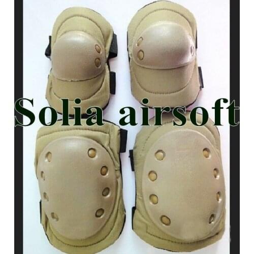 4pcs/pack Cycling Tactical sport outdoor Knee Pads and Elbow Pads Protection Gear Set DE