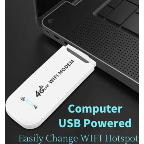 4G LTE 150Mbps USB Router Small Network Card Unlocked Universal Wireless High Speed Adapter Home Dongle WiFi Modem White