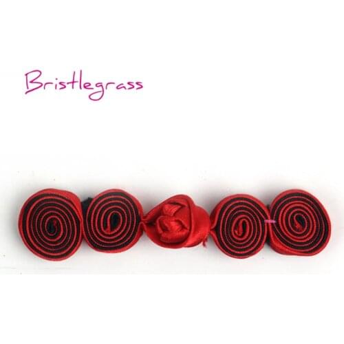 BRISTLEGRASS 5 Pair Handmade Traditional Chinese Knot Buttons Frogs Closure Ribbon Fasteners Cheongsam Costume Suit Sewing Craft