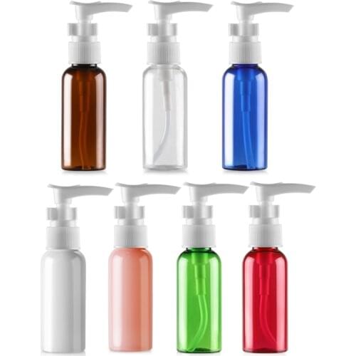 50ML 48pcs/lot PET Lotion Pump Bottle,Amber Plastic Cosmetic Container,Empty Shampoo Sub-bottling,Essential Oil Bottle
