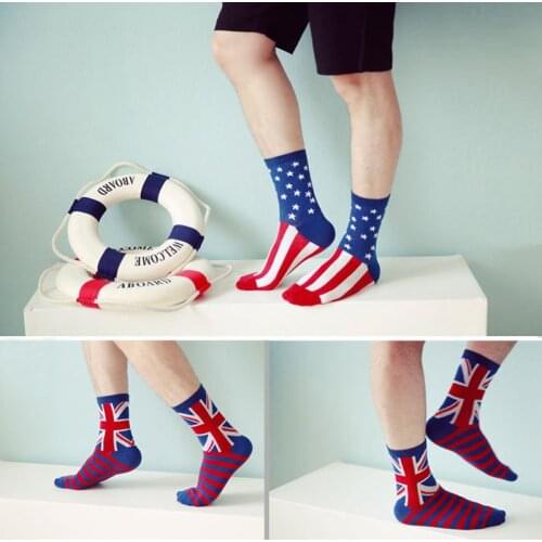 8 COLOR Cotton British stripe flag socks funny happy socks Unisex Leisure summer socks Multi-color high quality Hot Sale