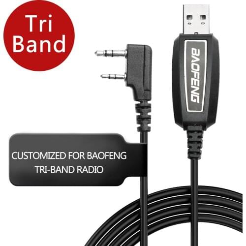 ABBREE Tri-Band Radio PL2303 Chip Drive Free USB Programming Cable for Baofeng UV-5R III BF-R3 UV-S9PLUS UV-9S Walkie Talkie