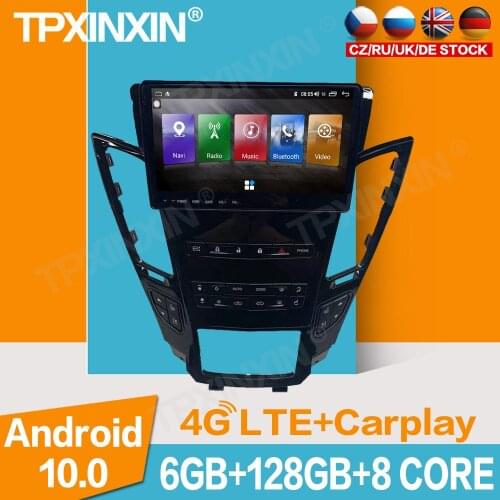 For Cadillac CTS Car Radio ATS Android 10 6+128G ROM Car Radio Player Multimedia GPS Navigation Stereo Headunit Wireless Carplay