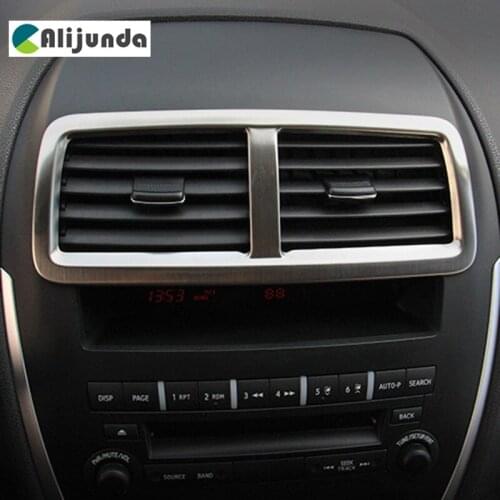Car styling stainless steel dash air jumper cover trim trim sticker case for mitsubishi asx outlander sport rvr 2013-2017
