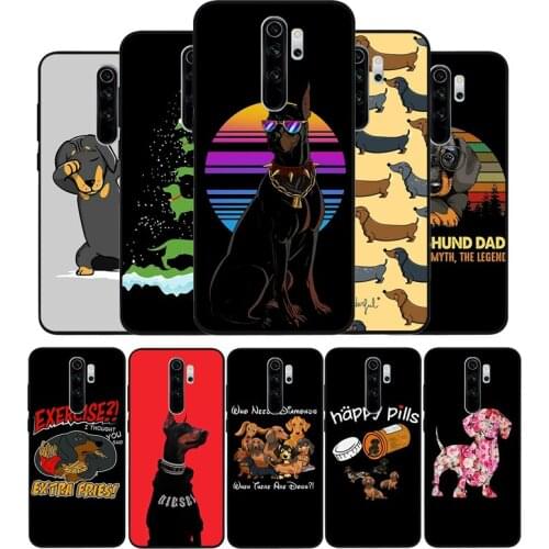 Dachshund Doberman Dog face Black TPU Silicone Soft Phone Case For Redmi 4A 4X 7A 5 Plus 6 Pro NOTE 9 7 8 5 Pro 4 6