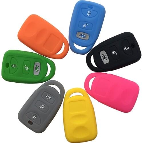 Case Silica Gel Key Cover For Hyundai SantaFe 2012 Elantra 2011 SantaFe 2012 3 Button Case For Keys Car Accessories Shell Holder