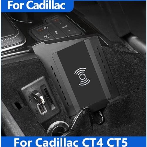 For Cadillac CT4 CT5 2016-2021 mobile phone 15W wireless fast charging board cigarette lighter modification accessories