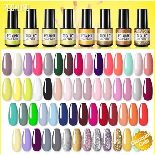 ROSALIND Gel Polish Varnish Hybrid Pure Color Gel Lacquer vernis Semi Permanent Nail Art Soak Off For Manicure Gel Nail Polish