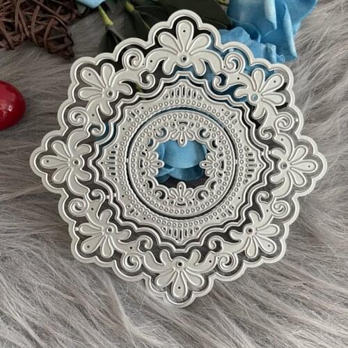 Lace round circle frame background die Metal Cutting Dies DIY Scrapbook Paper Cards Embossing Craft Die Cut handmade craft