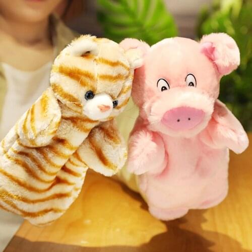 Cute animal Plush Hand puppets Kids favorite 12 kinds of animals Shape Story Pretend Playing Dolls Gift For Children