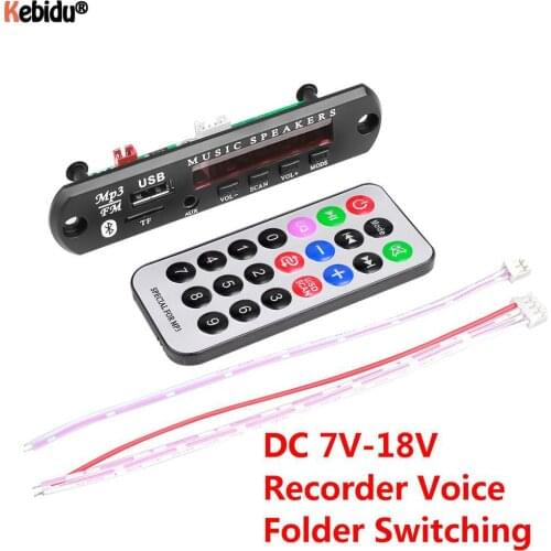 DC 12V 18V MP3 WMA Decoder Board Wireless Bluetooth5.0 Music MP3 Player Audio Module USB TF Radio FM AUX With Remote Control