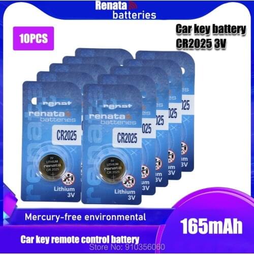10pcs RENATA 3V CR2025 Cell Coin Button Batteries DL2025 BR2025 KCR2025 CR 2025 Lithium Battery For Watch Toys Remote Control