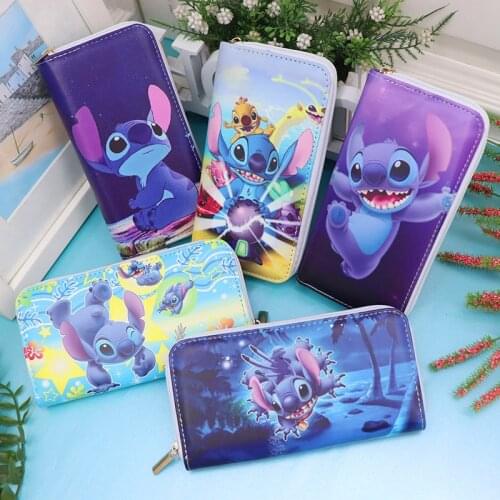 Disney Star Baby New Multi-Card Slots Large Capacity Cartoon Casual Long Zipper Mens Wallet Stitch Boys Wallet Birthday Gift