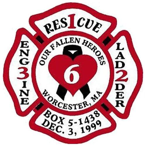 New OUR FALLEN HEROES WORCESTER Cross Cover scratches Car-Sticker Decals Bumper Windshield Other Vehicle KK13*13cm