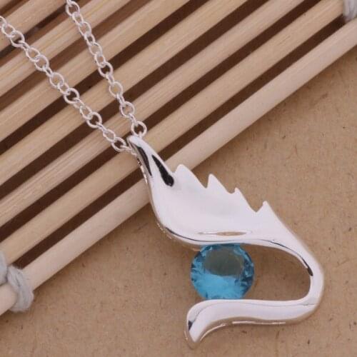 Wholesale High quality silver plated Fashion jewelry chains necklace pendant WN-395