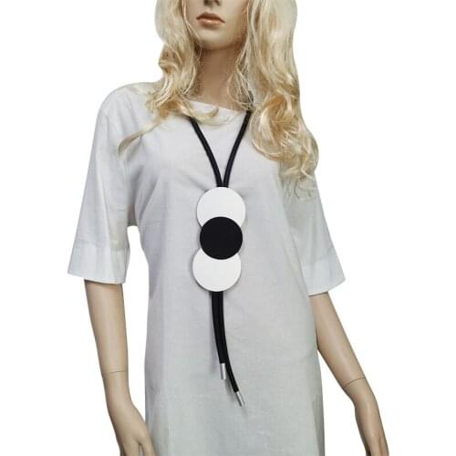 YD&YDBZ Rubber Leather Metal Square Long Necklace For Ladies Gothic Sweater Decoration Necklaces Geometric Jewelry Collar Choker