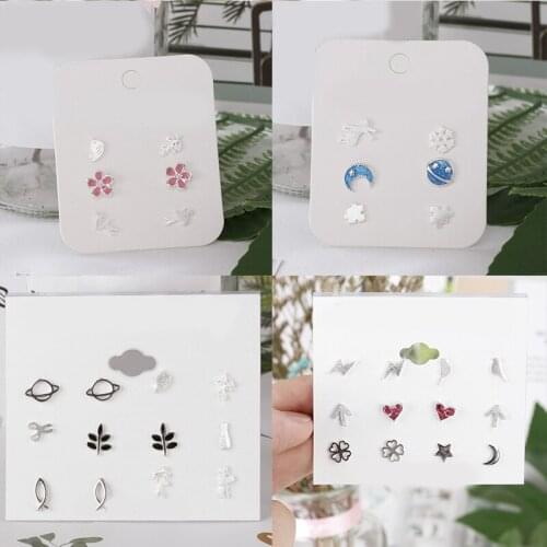 925 Sterling Silver Pin Various styles, beautiful fruit, star moon, black and white ring earrings, Christmas gift