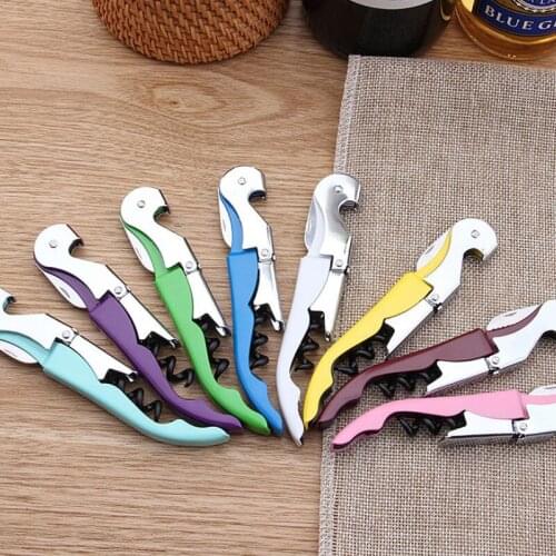 Multi Colors Double Reach Wine Beer Bottle Opener Corkscrew Wine Openers Home Kitchen Bar Tool LX8903