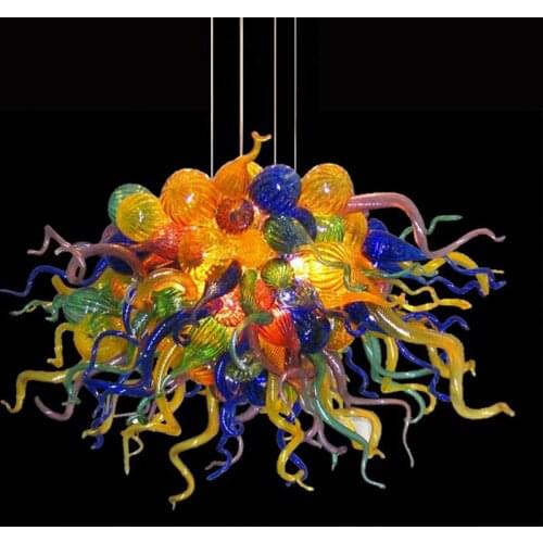 Modern Multi Color Hand Blown Glass Art Chandelier Home Decoration Hanging LED Glass Lightings