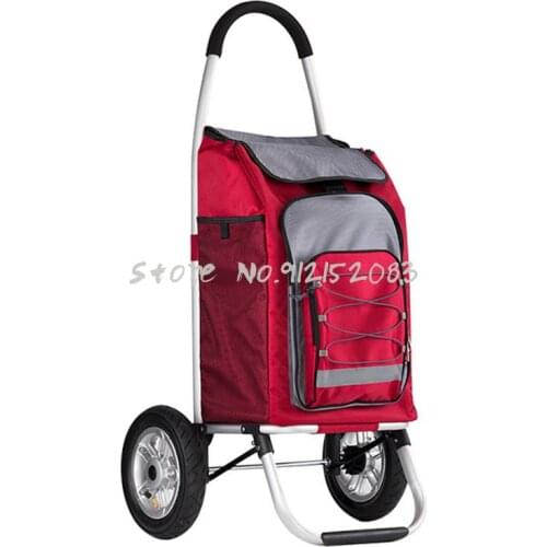 Outdoor Luggage Trailer Pull Truck Folding Portable Trolley Cart For The Elderly Grocery Shopping Small Trolley Household Stair