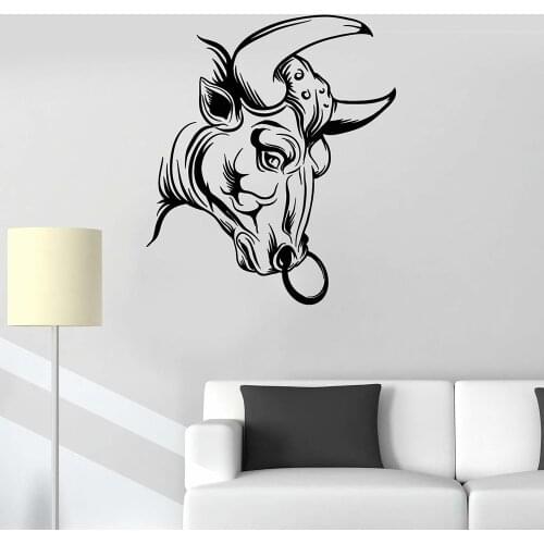 Architecture Bull Head Statue Animal vinyl wall stickers decal home decor living room diy art mural