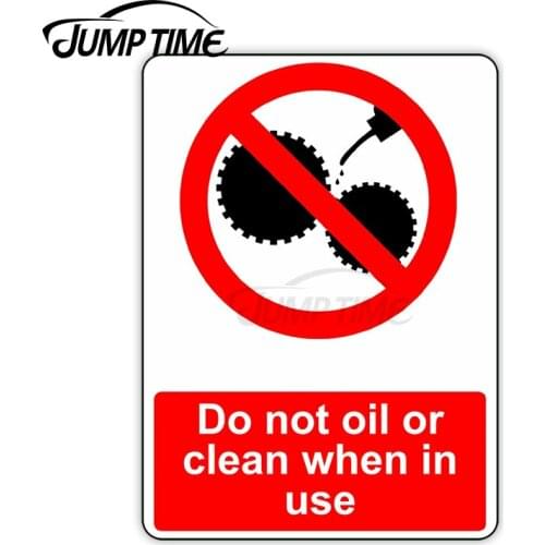 Jump Time 13cm x 6cm Car Sticker DO NOT OIL OR CLEAN WHEN IN USE Decals Warning Trunk Bulding Waterproof Car Accessories