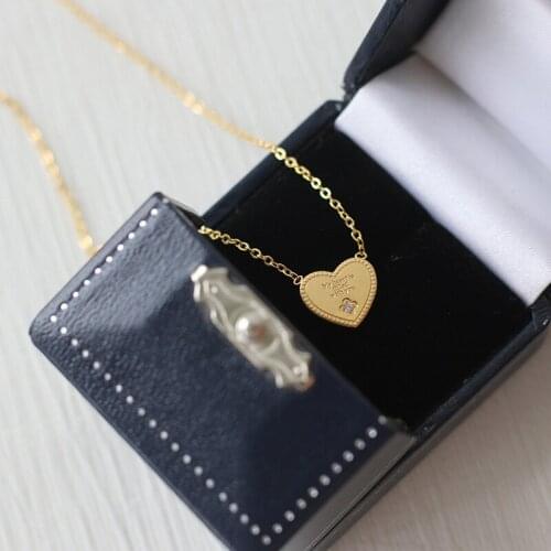 YUN RUO 18 K Gold My Heart Is Filled With You Pendant Necklace Fashion Titanium Stainless Steel Jewelry Woman Accessory Not Fade