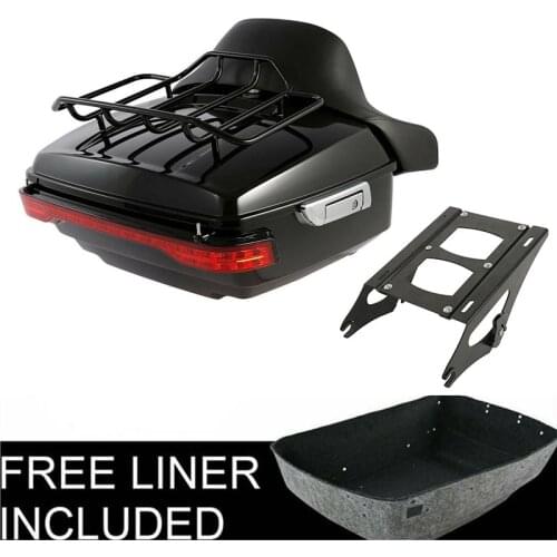 Motorcycle King Pack Trunk Backrest Mount Rack Tail Light For Harley Tour Pak Touring Road King Street Glide 2014-2020