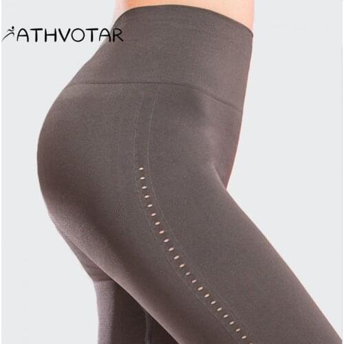 ATHVOTAR Tights Women Pants Sexy Hollow Breathable Hip Lift High Waist Fitness Yoga Clothing Running Sport Gym Leggings