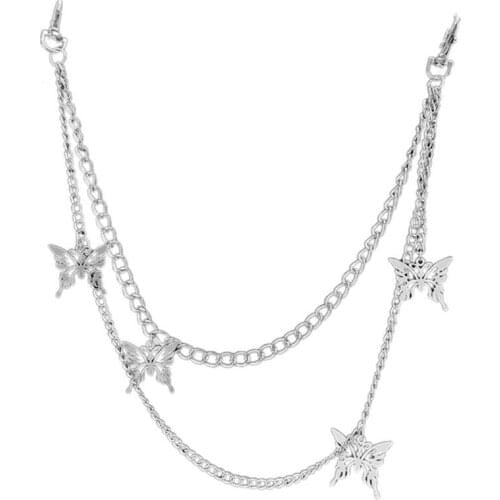 1pc Fashion Waist Chain Pants Chain Vintage Butterfly Decor Punk Style Jeans Chain Waist Chain Wallet Chain Jewelry Accessories