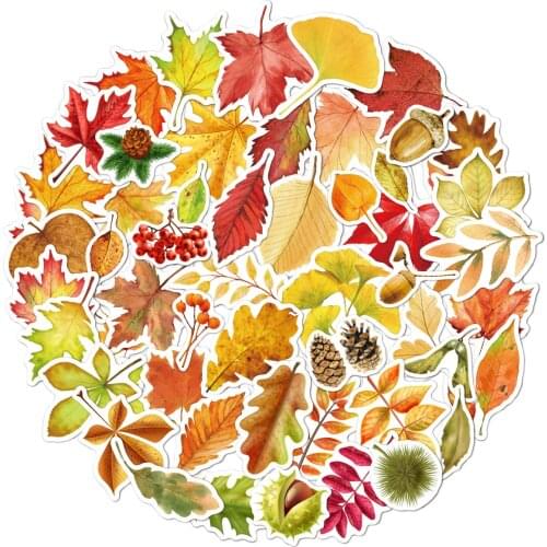 10/50pcs Stickers Falling Leaves Series Maple Creative Plants Sealing Aesthetics Girls Sticker Flakes Stationery School Supplies