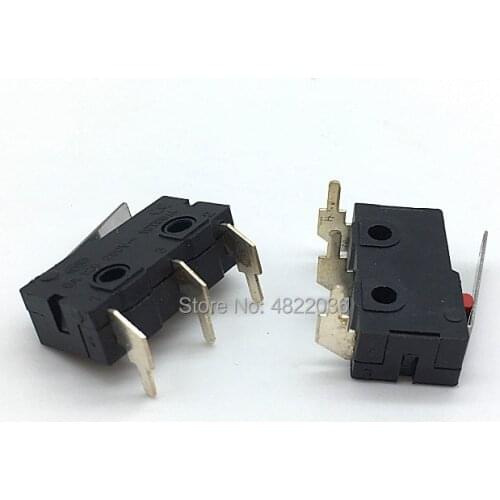 10pcs Limited Switch 3 Pin Right Angle NO NC 5A 250VAC Micro Switch KW12 With Lever 16MM